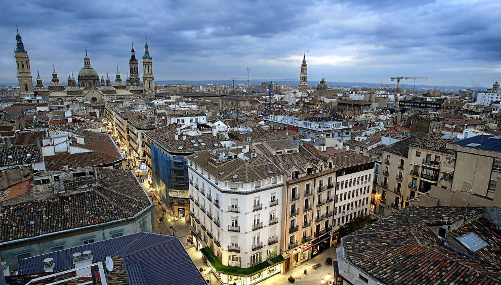 Vistas del casco histórico de Zaragoza.