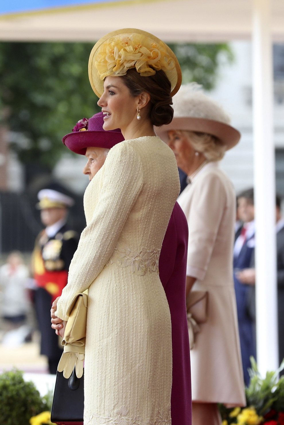 La Reina Letizia junto a Isabel II.