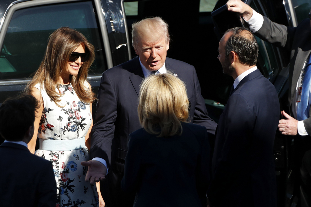 Trump asiste en París al desfile militar de la Fiesta Nacional francesa