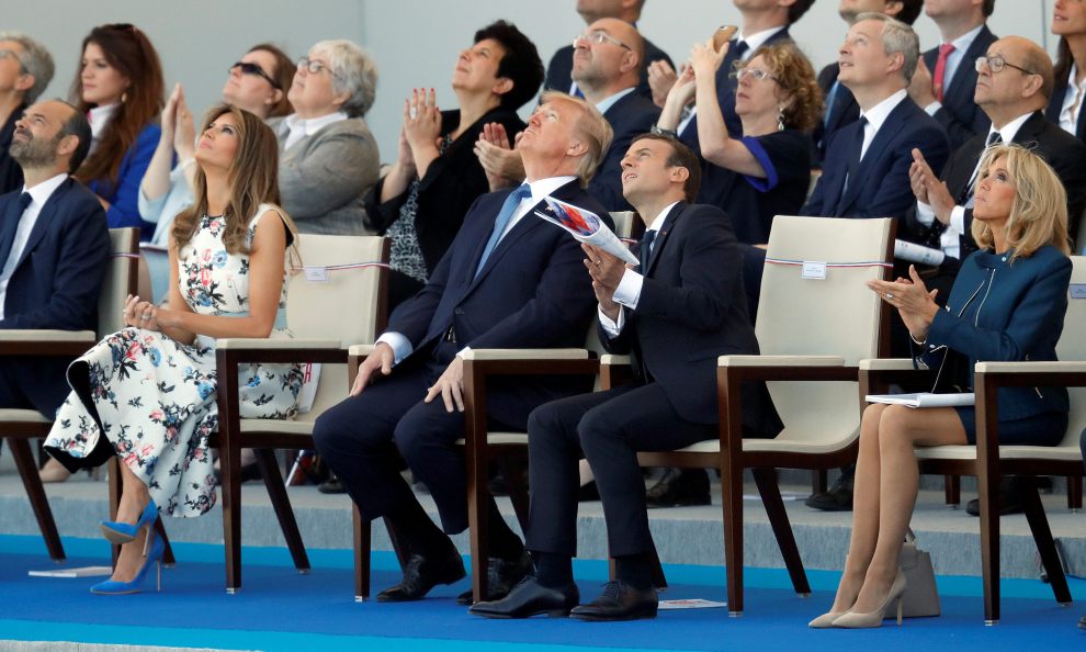Trump asiste en París al desfile militar de la Fiesta Nacional francesa