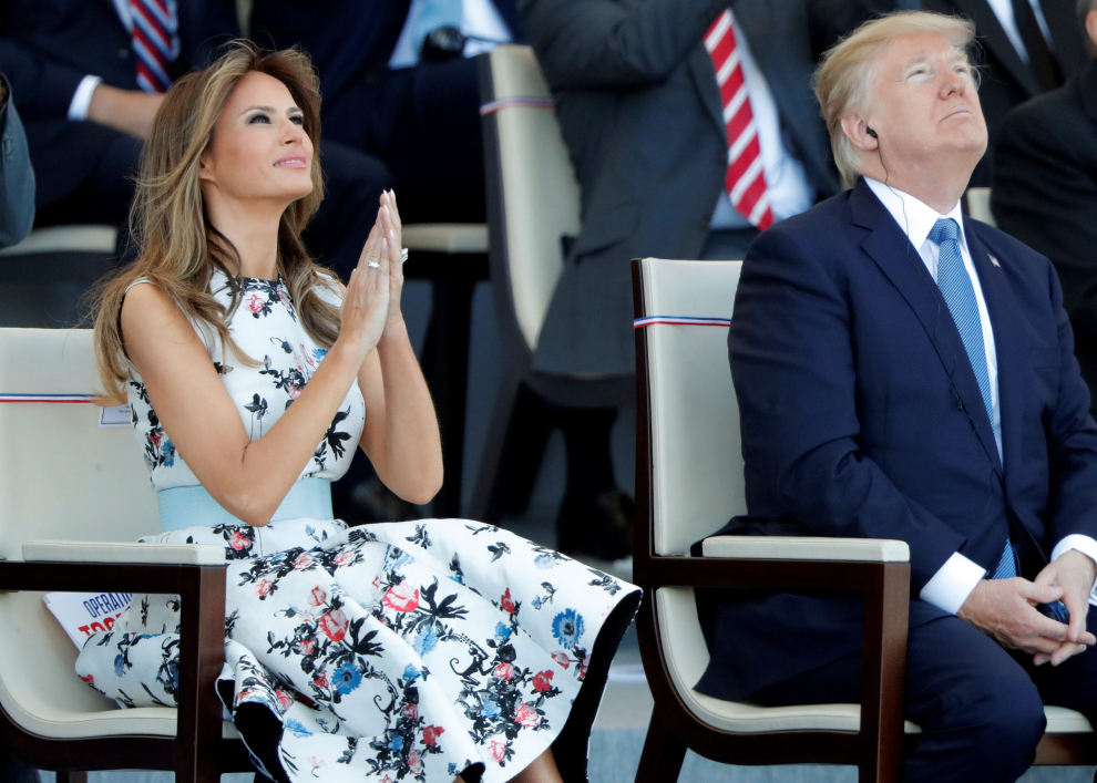 Trump asiste en París al desfile militar de la Fiesta Nacional francesa