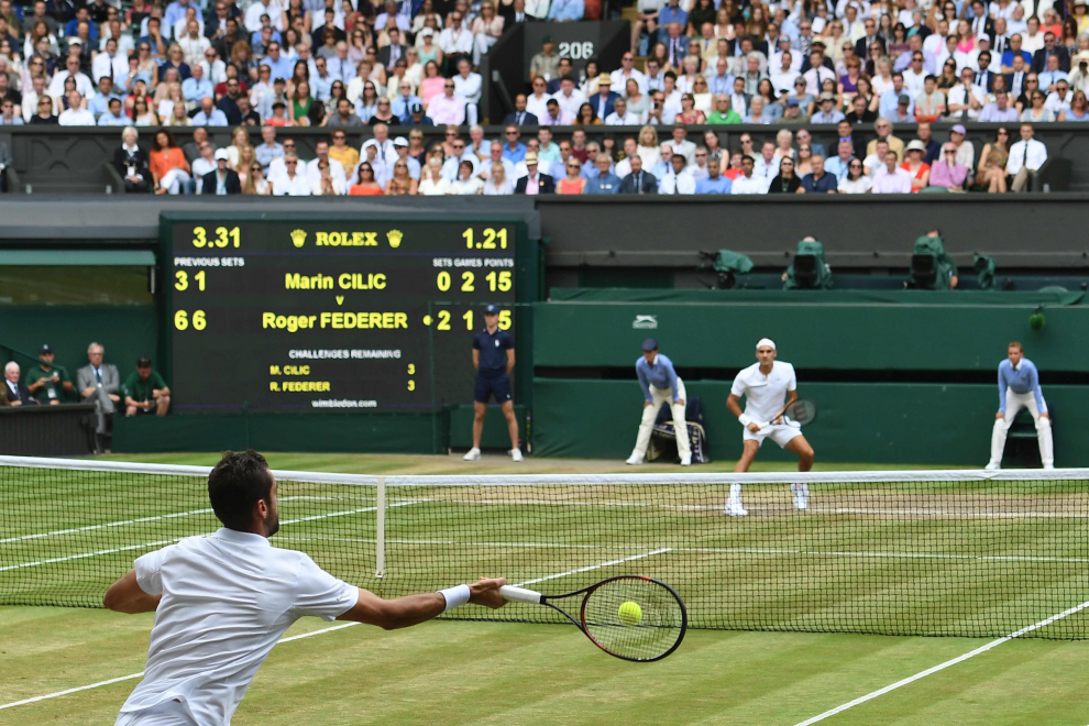 Roger Federer, campeón en Wimbledon.