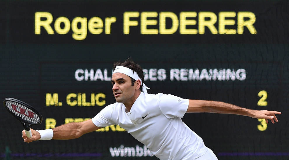 Roger Federer, campeón en Wimbledon.