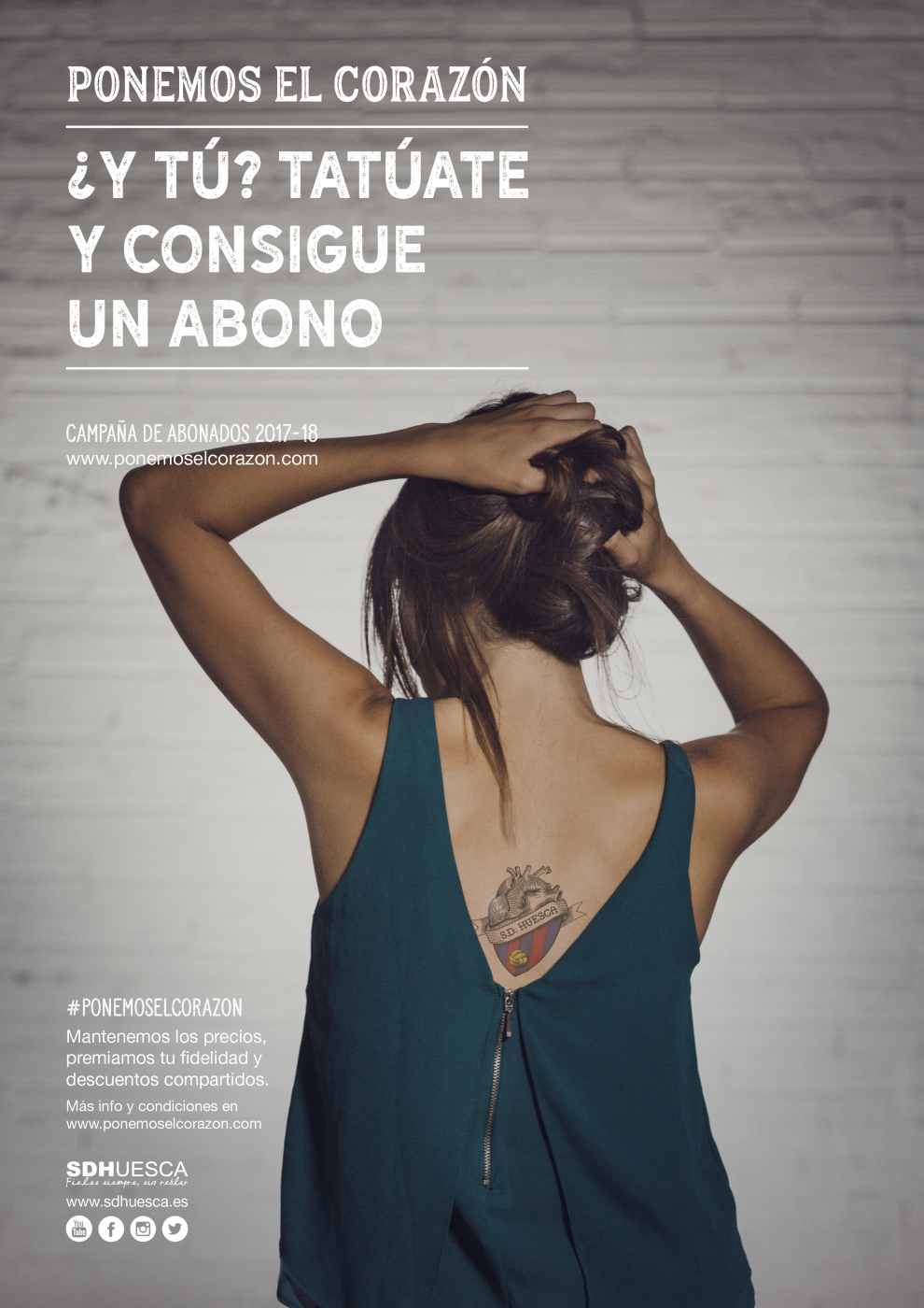 Imagen de la campaña 'Ponemos el corazón' del Huesca.