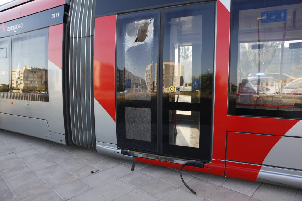 Descarrila un tranvía en Zaragoza