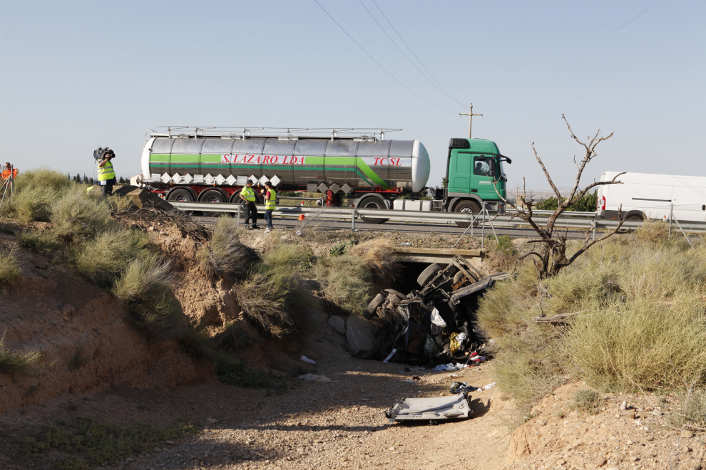 Dos fallecidas y un herido muy grave en un accidente de tráfico en Boquiñeni