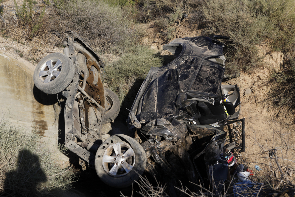Dos fallecidas y un herido muy grave en un accidente de tráfico en Boquiñeni