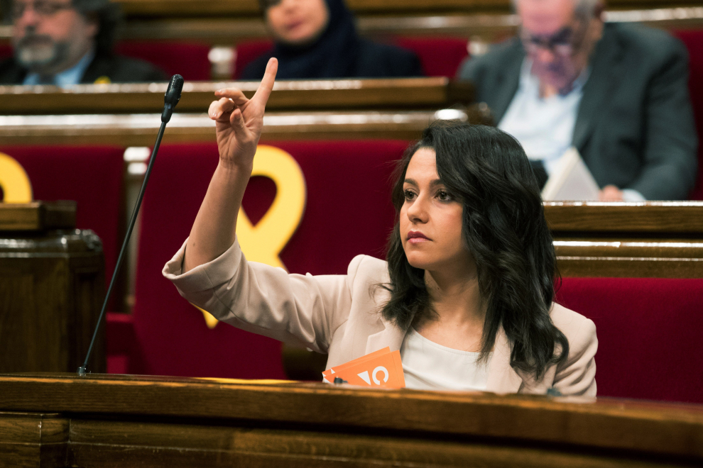 Inés Arrimadas, en el pleno de este miércoles