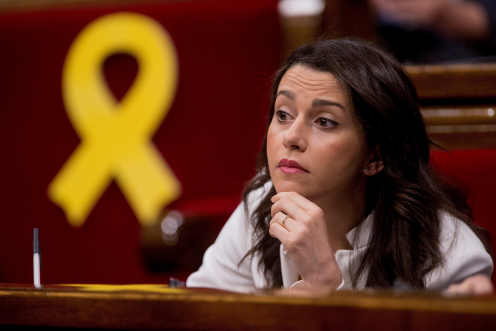 Inés Arrimadas, ese sábado en el Parlament.