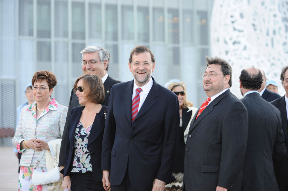 Mariano Rajoy en la inauguración junto a José Atarés