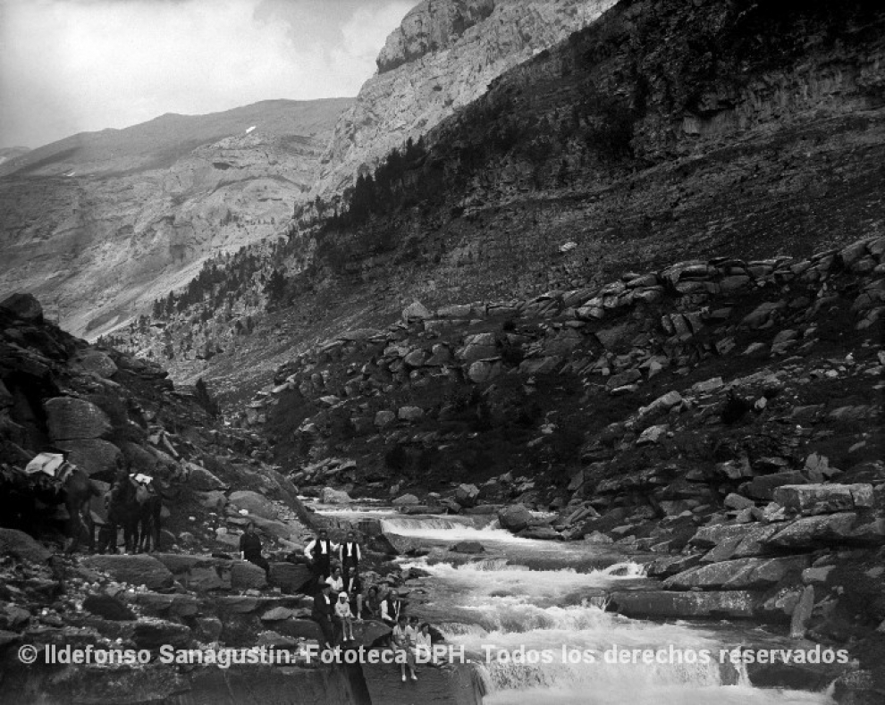 Gradas de Soaso en una imagen antigua.