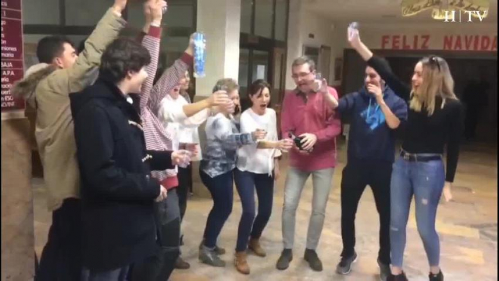 Celebración del Gordo de Navidad en el colegio San Viator de Huesca