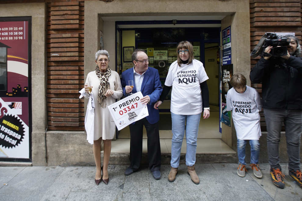 Administración de lotería nº 3 de Teruel, donde se ha vendido un décimo del Gordo de la Lotería de Navidad.
