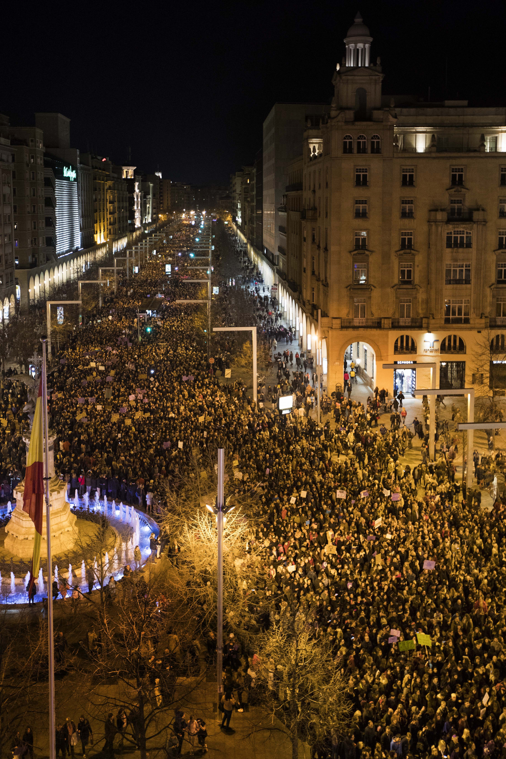 Manifestación feminista en Zaragoza.