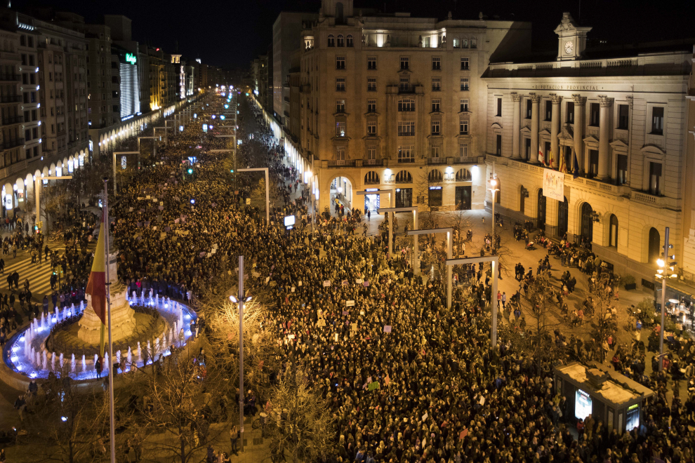Manifestación feminista en Zaragoza.