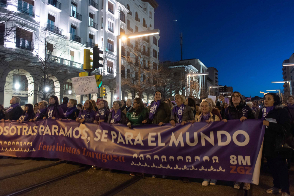 Manifestación feminista en Zaragoza.
