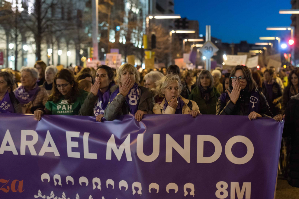 Manifestación feminista en Zaragoza.