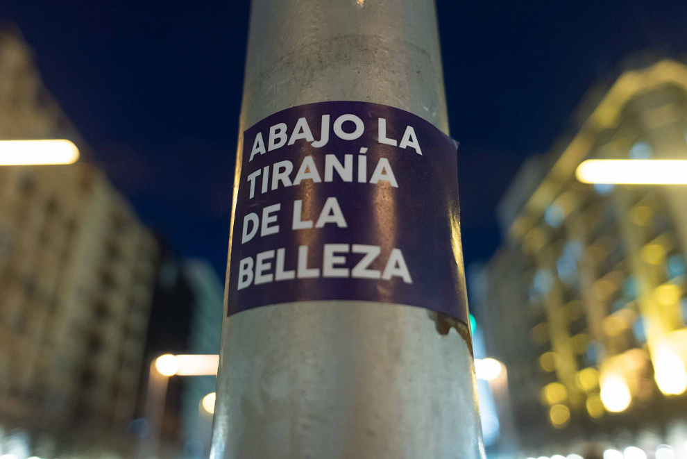 Manifestación feminista en Zaragoza.