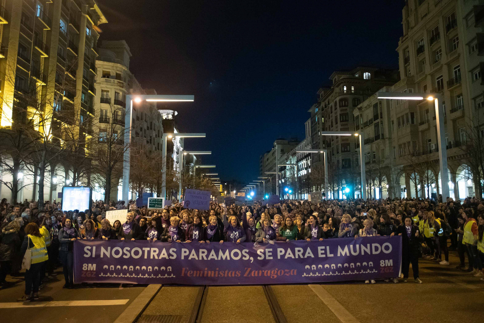 Manifestación feminista en Zaragoza.