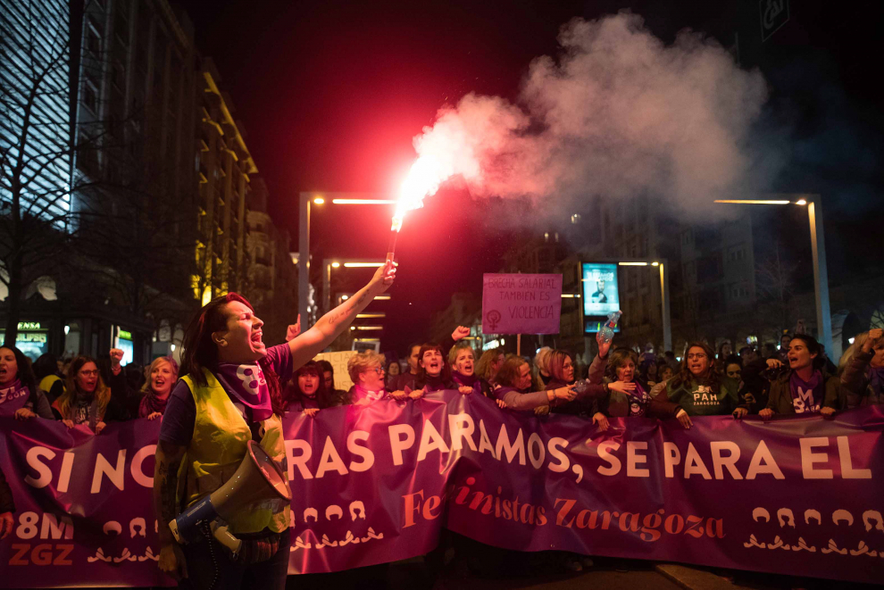 Manifestación feminista en Zaragoza.