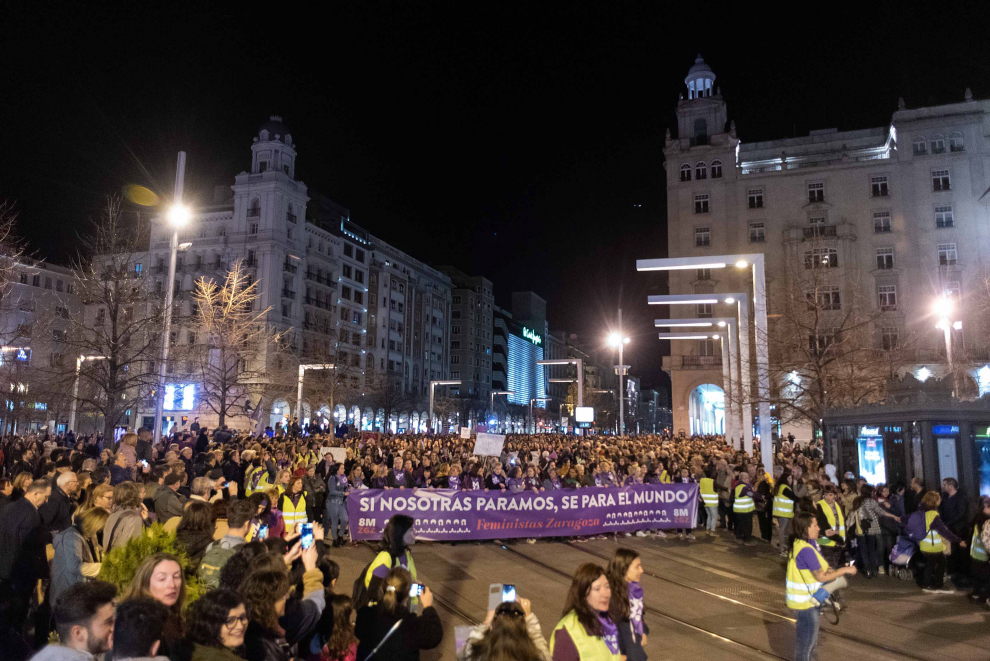 Manifestación feminista en Zaragoza.