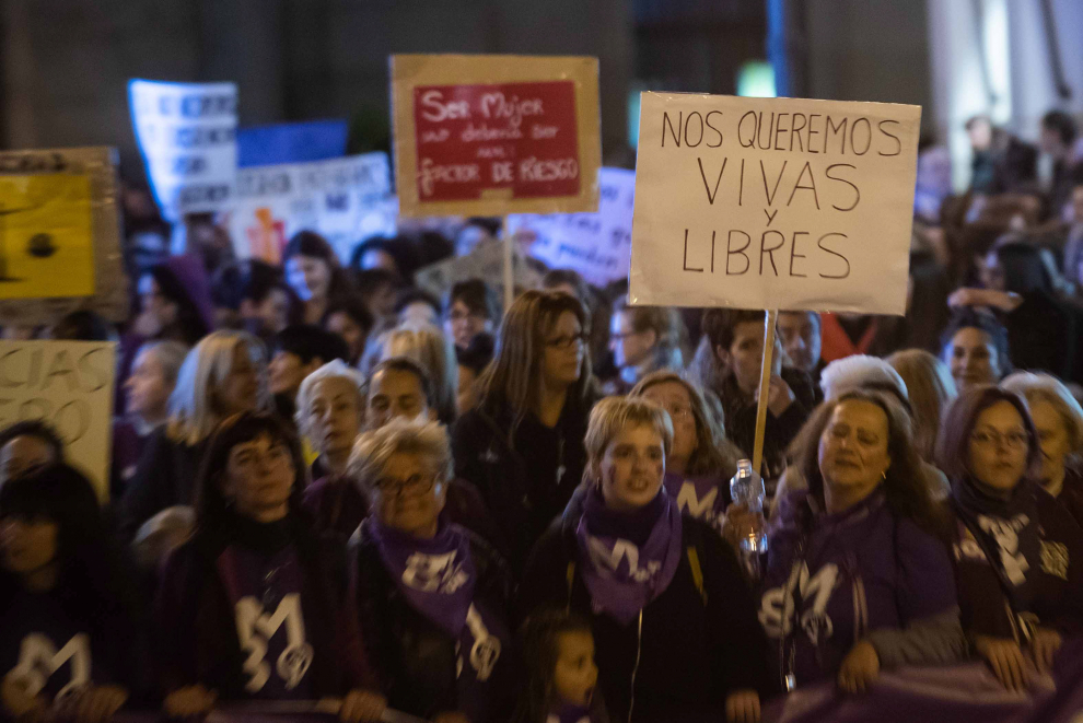 Manifestación feminista en Zaragoza.