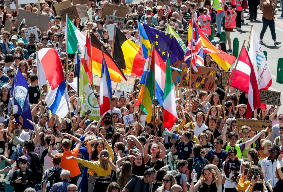 Manifestaciones contra el cambio climático en Bélgica.