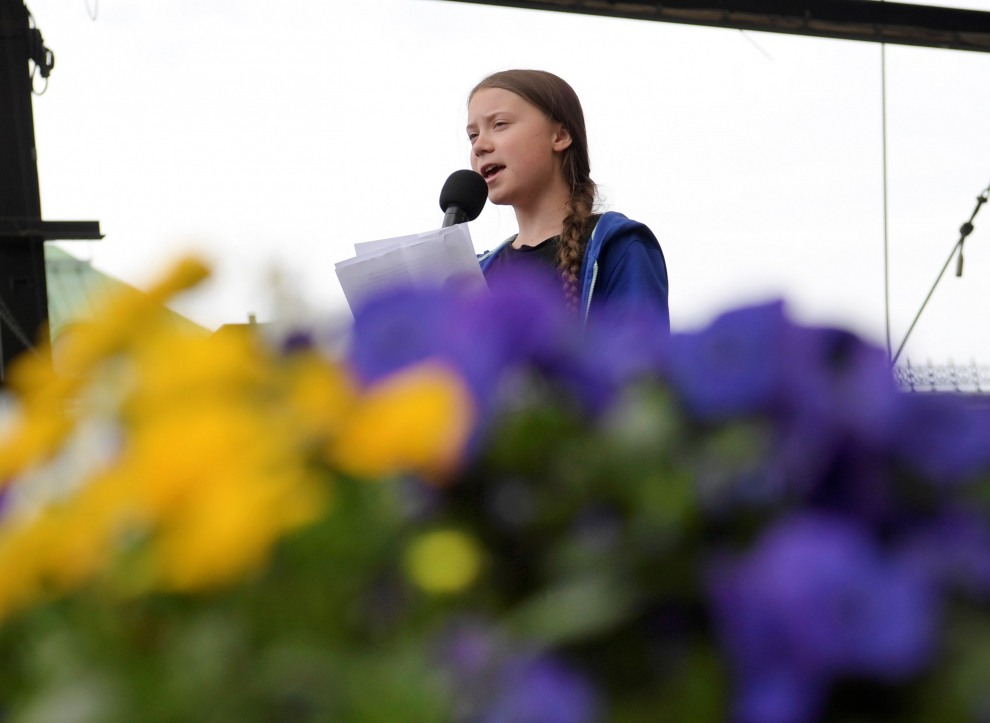 Manifestaciones contra el cambio climático en Suecia, con la joven activista Greta Thunberg.