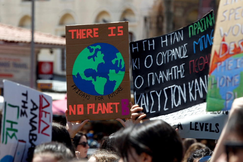 Manifestaciones contra el cambio climático en Grecia.