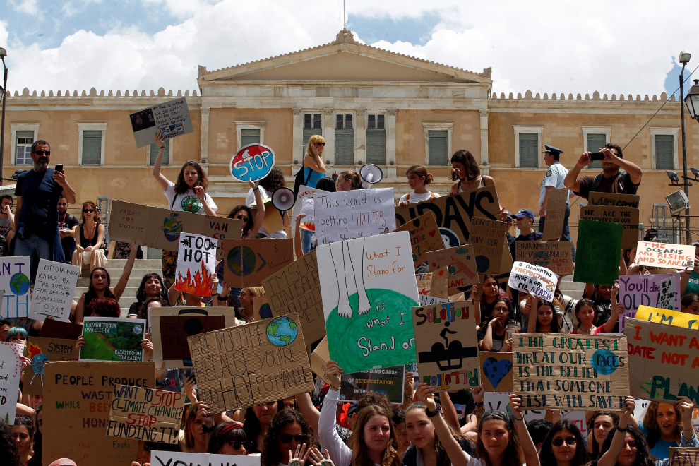 Manifestaciones contra el cambio climático en Grecia.