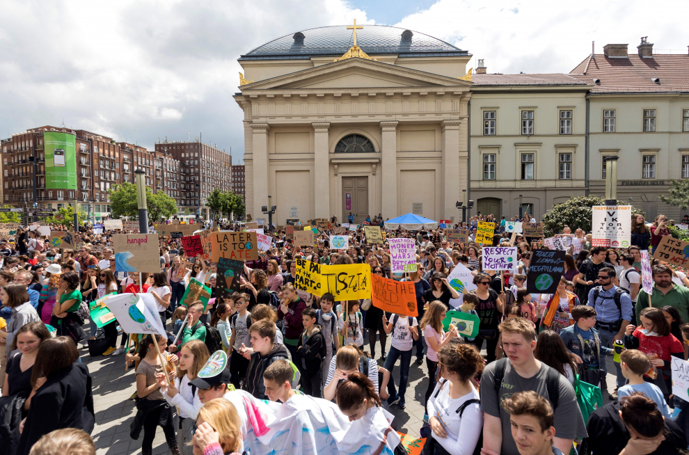 Manifestaciones contra el cambio climático en Hungría.
