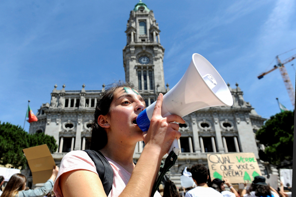 Manifestaciones contra el cambio climático en Portugal.