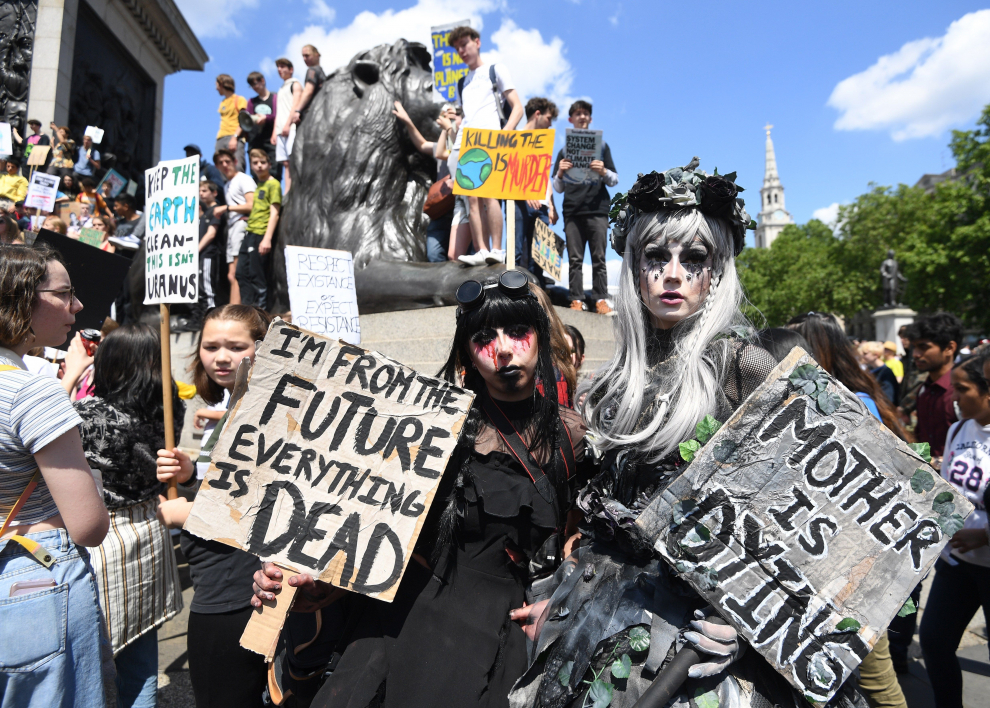 Manifestaciones contra el cambio climático en Reino Unido.