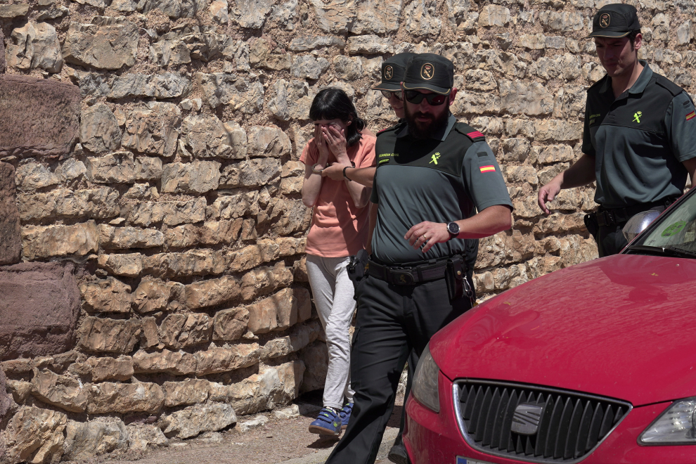 Isabel Blasco acusado dela muerte de su madre en Pozondon (Teruel).es conducida a la reconstruccion de los hechos Foto /Antonio Garcia/Bykofoto.20/06/19 [[[FOTOGRAFOS]]]