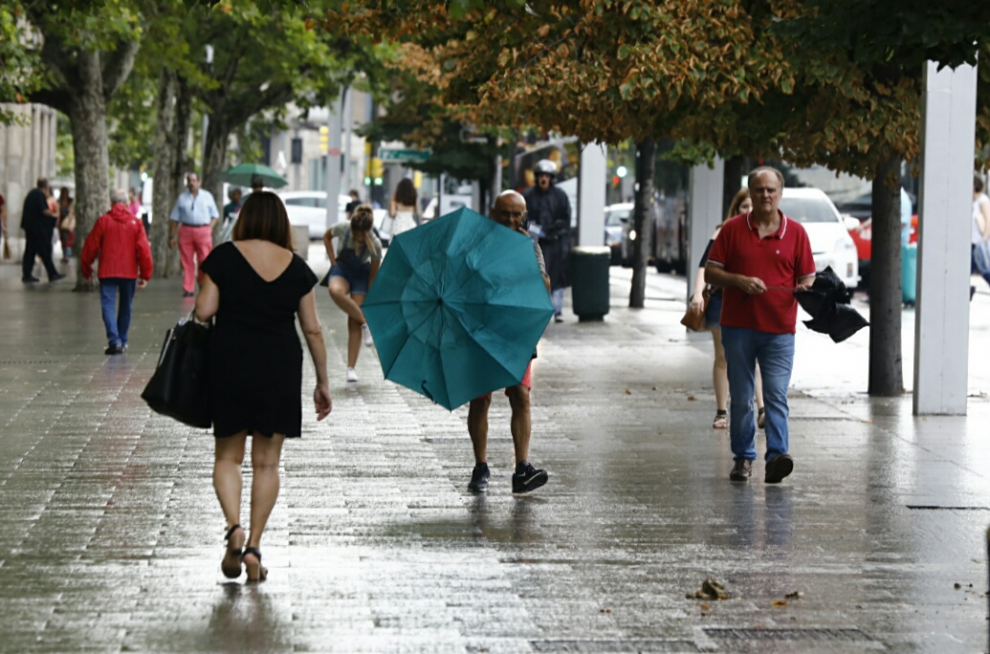Mañana lluviosa en Zaragoza