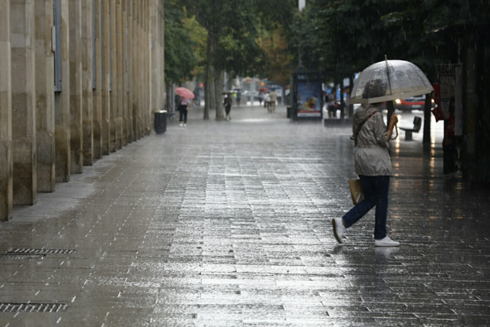 Mañana lluviosa en Zaragoza