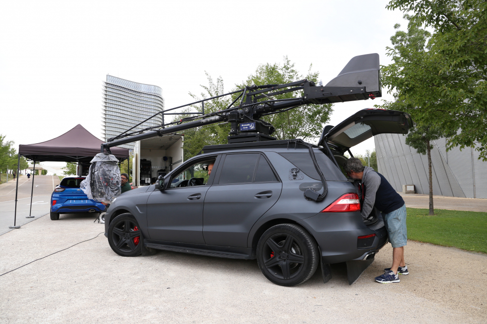 Rodaje del anuncio del Ford Puma en el entorno de la Expo.