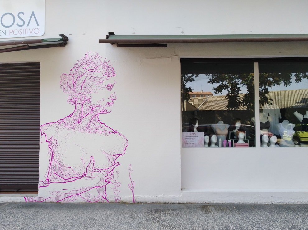 El mural que acaba de pintar Adrián Pereda en Rosa en Positivo.