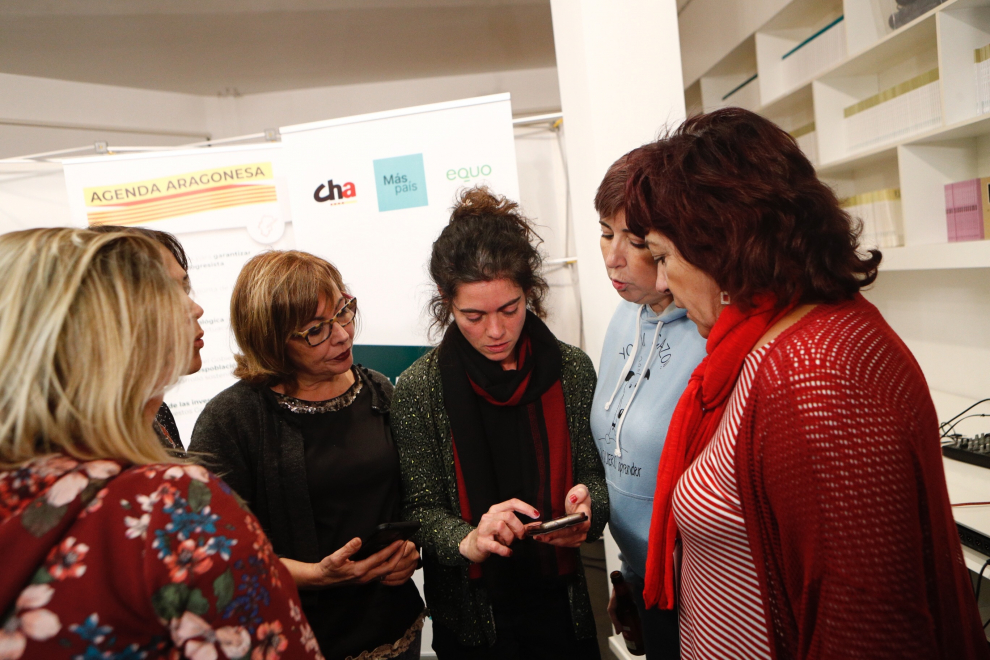 Sede electoral de CHA en Zaragoza.