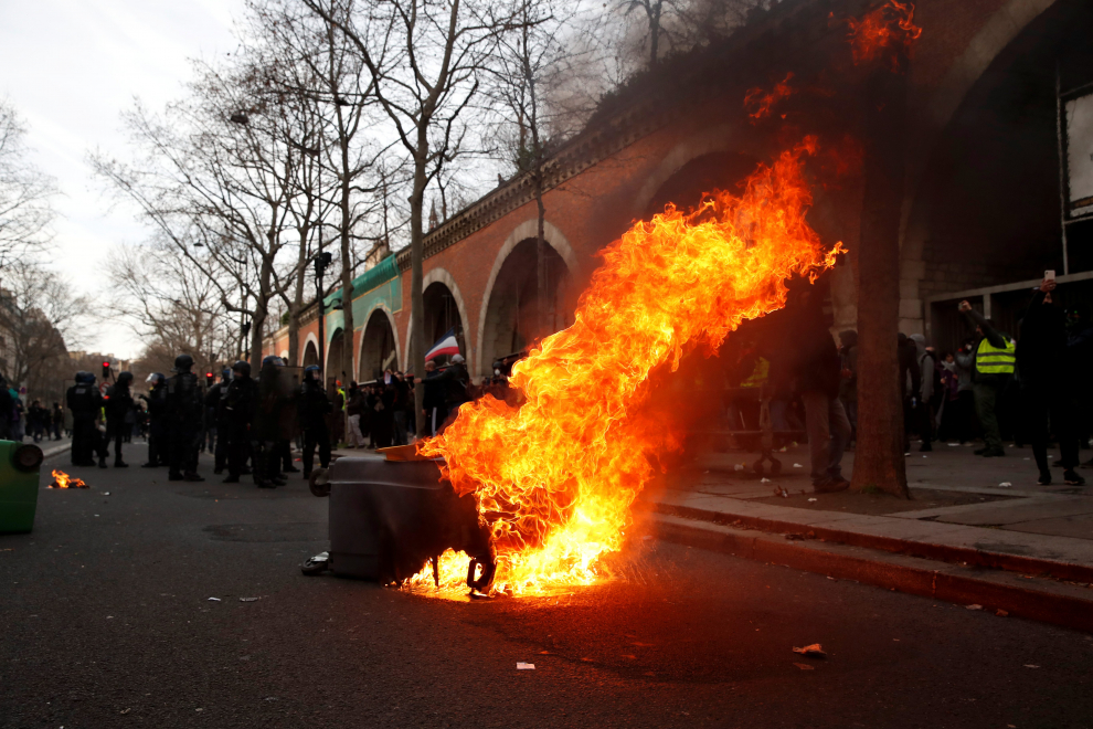 Incidentes en la manifestación contra la reforma de las pensiones en París
