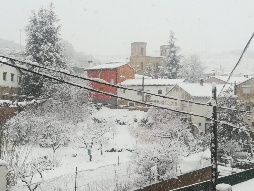 Imagen de la nevada en Trasmoz