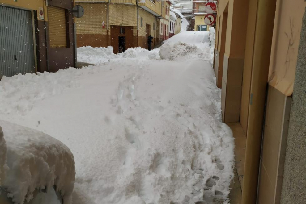 Una calle de Andorra, sepultada por la nieve.