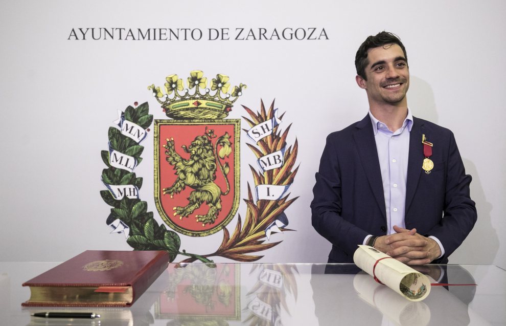 El patinador Javier Fernández, Medalla al Mérito Deportivo Ciudad de Zaragoza.