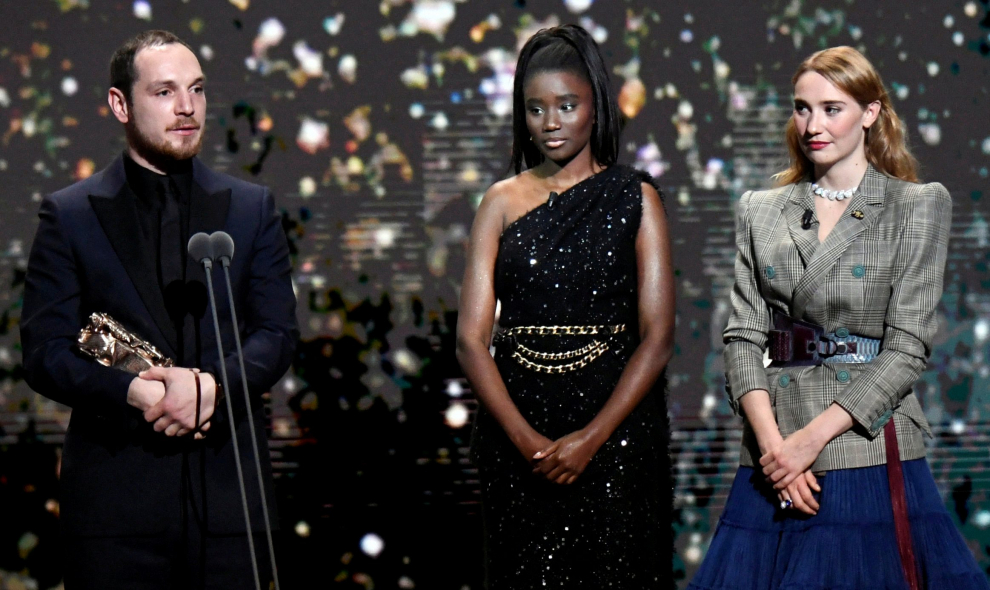 President of the Cesar Awards Sandrine Kiberlain speaks on stage during the 45th Cesar Awards ceremony in Paris, France, February 28, 2020. REUTERS/Piroschka van de Wouw [[[REUTERS VOCENTO]]] AWARDS-CESARS/