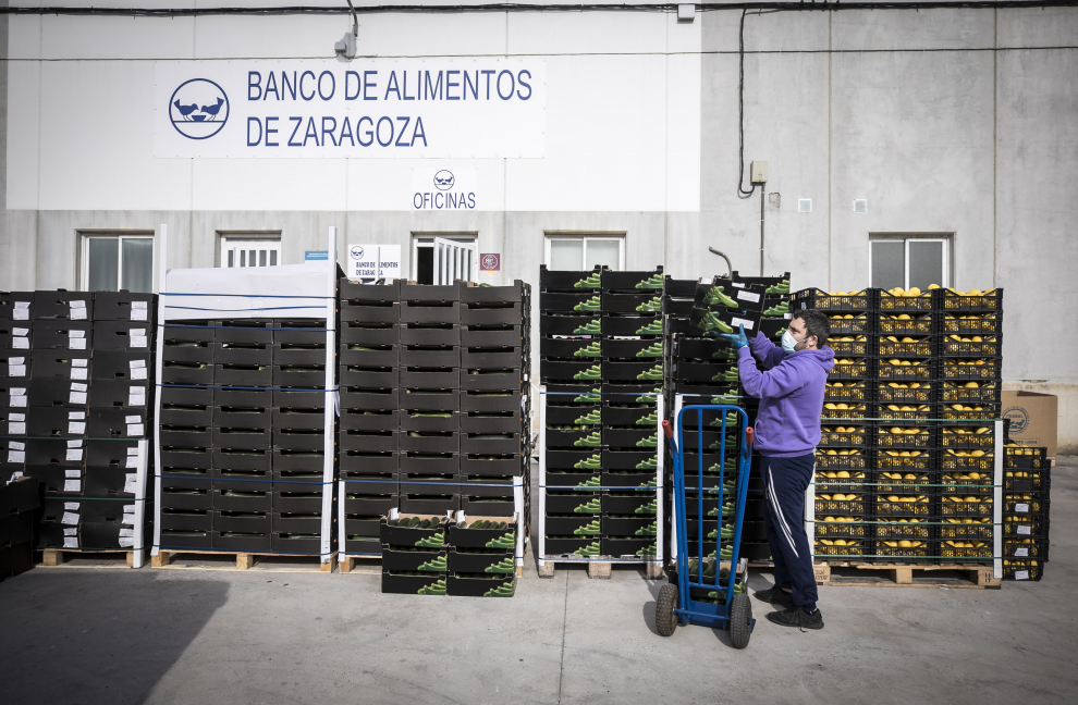 Visita del Alcalde de Zaragoza al Banco de Alimentos