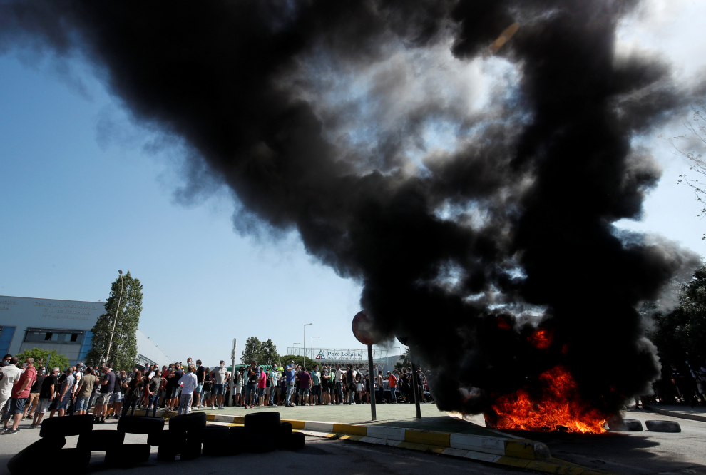 Protestas de trabajadores de Nissan en Barcelona