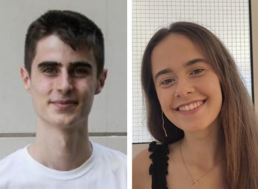 Diego Recaj y Natalia Robres han logrado la mayor nota de la Evau en Aragón en 2020.