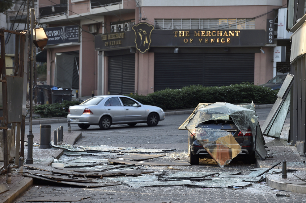 A woman sweeps at a damaged hospital following Tuesday's blast, in Beirut Lebanon August 5, 2020. REUTERS/Mohamed Azakir [[[REUTERS VOCENTO]]] LEBANON-SECURITY/BLAST