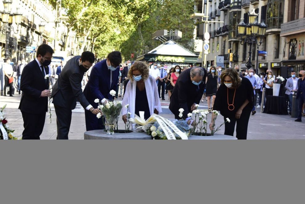 Un momento del acto en recuerdo a las víctimas del ataque yihadista.