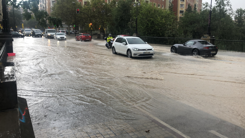 Afecciones de la lluvia torrencial en Zaragoza